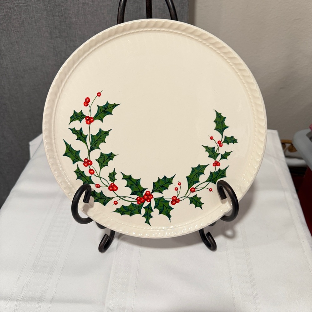 Festive Holly Holiday Plate
